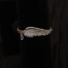 Silver Tone Wing Bracelet w/Stone - Image 2